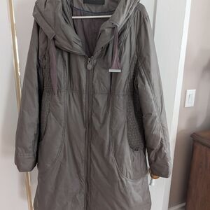 Elie Tahari Women's Gray Hooded Puffer Jacket